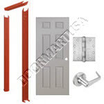 Knock Down Frame & 6-Panel Hollow Metal Door Cylindrical Unit