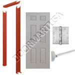 Knock Down Frame & 6 Panel Hollow Metal Door Rim Exit Device Unit