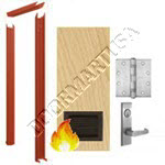 Knock Down Frame & Solid Core Architectural Birch Wood Door with Louver Mortise Unit - Fire Rated