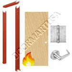 Knock Down Frame 16 Gauge & Solid Core Economy Birch Wood Door Cylindrical Unit - Fire Rated