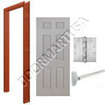 Welded Frame & 6 Panel Hollow Metal Door Rim Exit Device Unit