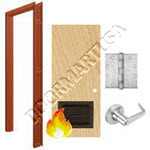 Welded Frame & Solid Core Architectural Birch Wood Door with Louver Cylindrical Unit - Fire Rated