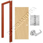 Welded Frame 16 Gauge & Solid Core Economy Birch Wood Door Cylindrical Unit