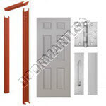Knock Down Frame & 6-Panel Hollow Metal Door Push/Pull Unit
