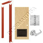 Knock Down Frame & Solid Core Economy Birch Wood Door with Louver Cylindrical Unit