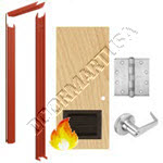 Knock Down Frame & Solid Core Economy Birch Wood Door with Louver Cylindrical Unit - Fire Rated