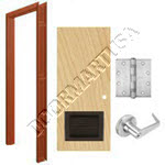 Welded Frame & Solid Core Commercial Birch Wood Door with Louver Cylindrical Unit