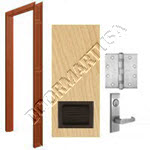 Welded Frame & Solid Core Commercial Birch Wood Door with Louver Mortise Unit